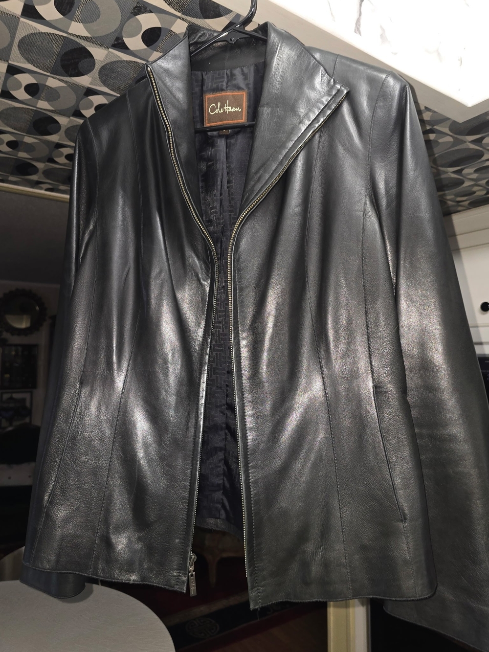 Cole Haan Signature Wing Collar Leather Jacket